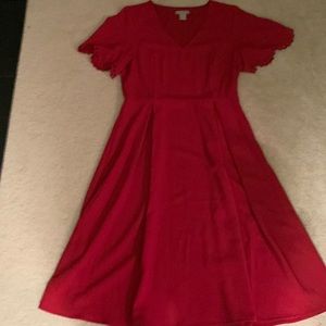 Red midi dress